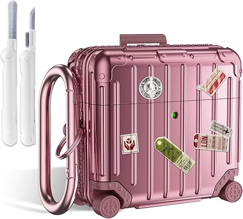 Miniatura 9 de KOREDA Funda compatible con AirPods 4, divertida funda de diseño de maleta para Airpods de 4ª generación 2024, bonita funda protectora rígida a la