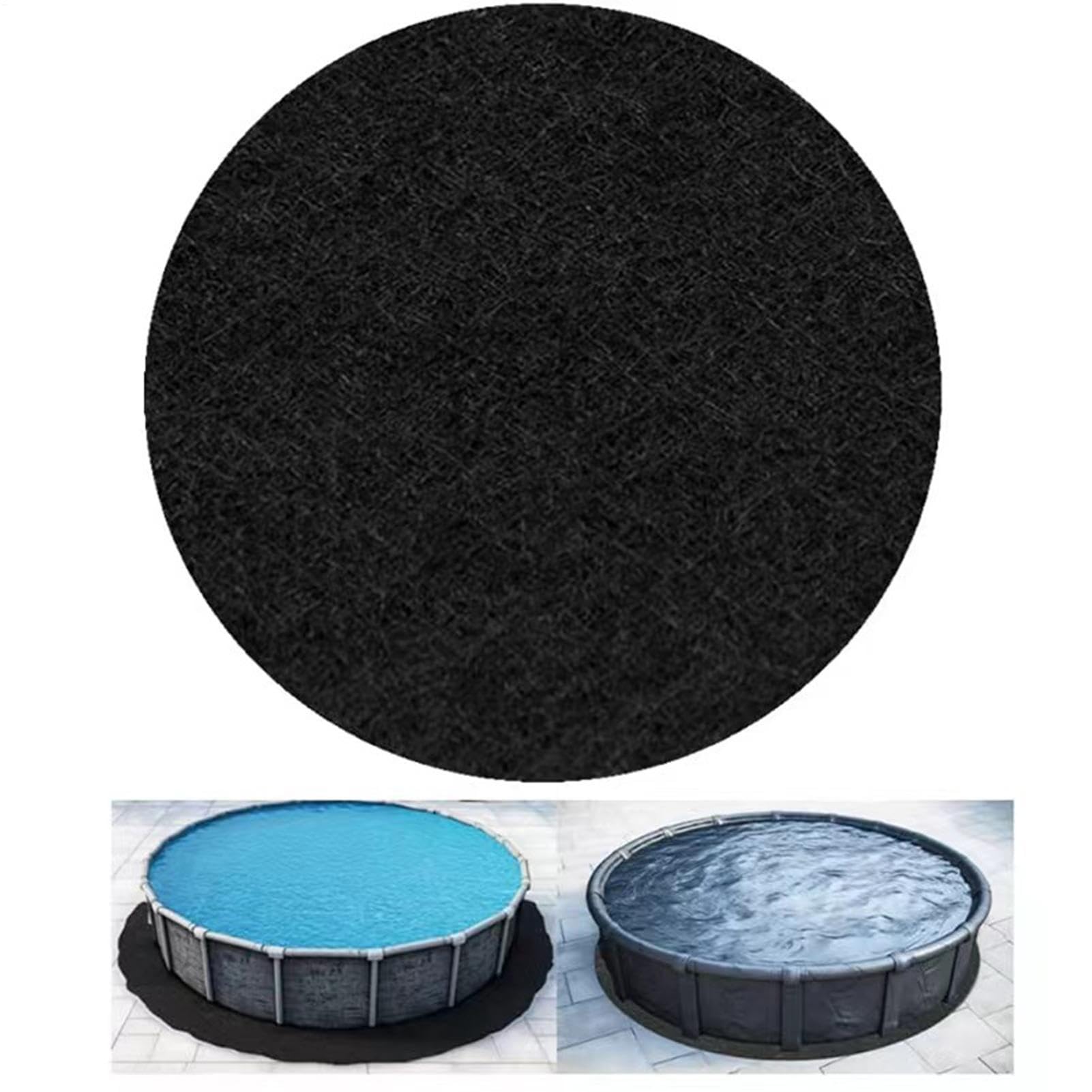 Tapis de revêtement de piscine hors sol | Tapis rond de 4,6 m | Tapis de protection de base épais | Pour piscines hors sol, empêche les crevaisons et prolonge la durée de vie de la doublure