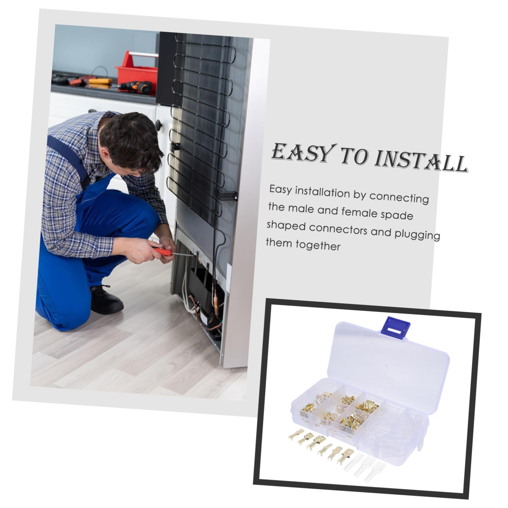 Mipcase Speaker Terminal Connector Electrical Insulated Crimp Connectors 2.8/4.8/6.3mm Ergonomic Design for Comfortable Use