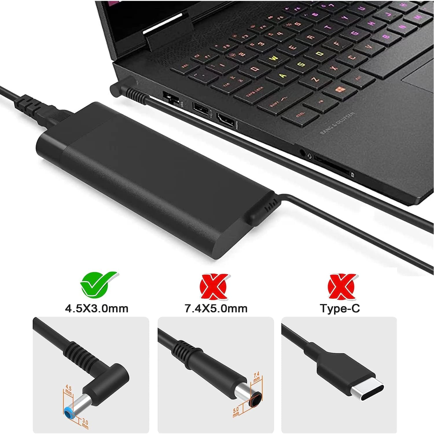 150W Adapter Charger for HP ZBook Studio G3 G4 G5 G6 G7 G8 OMEN by Hp Laptop 15 17 Pavilion Gaming 15 17 Zbook 15 G3 G4 G5 G6 Laptop Adapter Power image 4 of 5 B0BZS9BQTC