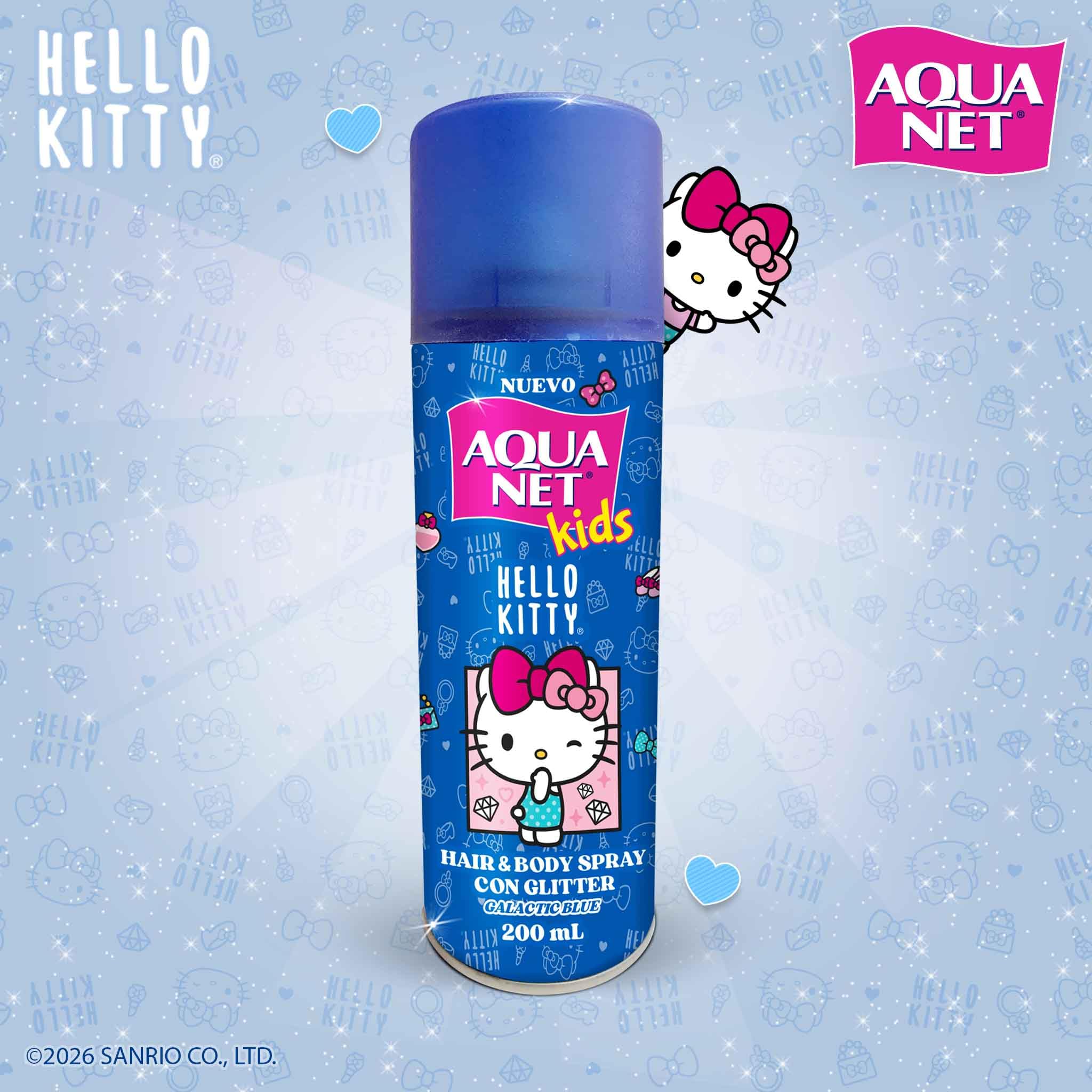 Aqua Net® Body & Hair Spray con brillos Hello Kitty 200 ml 