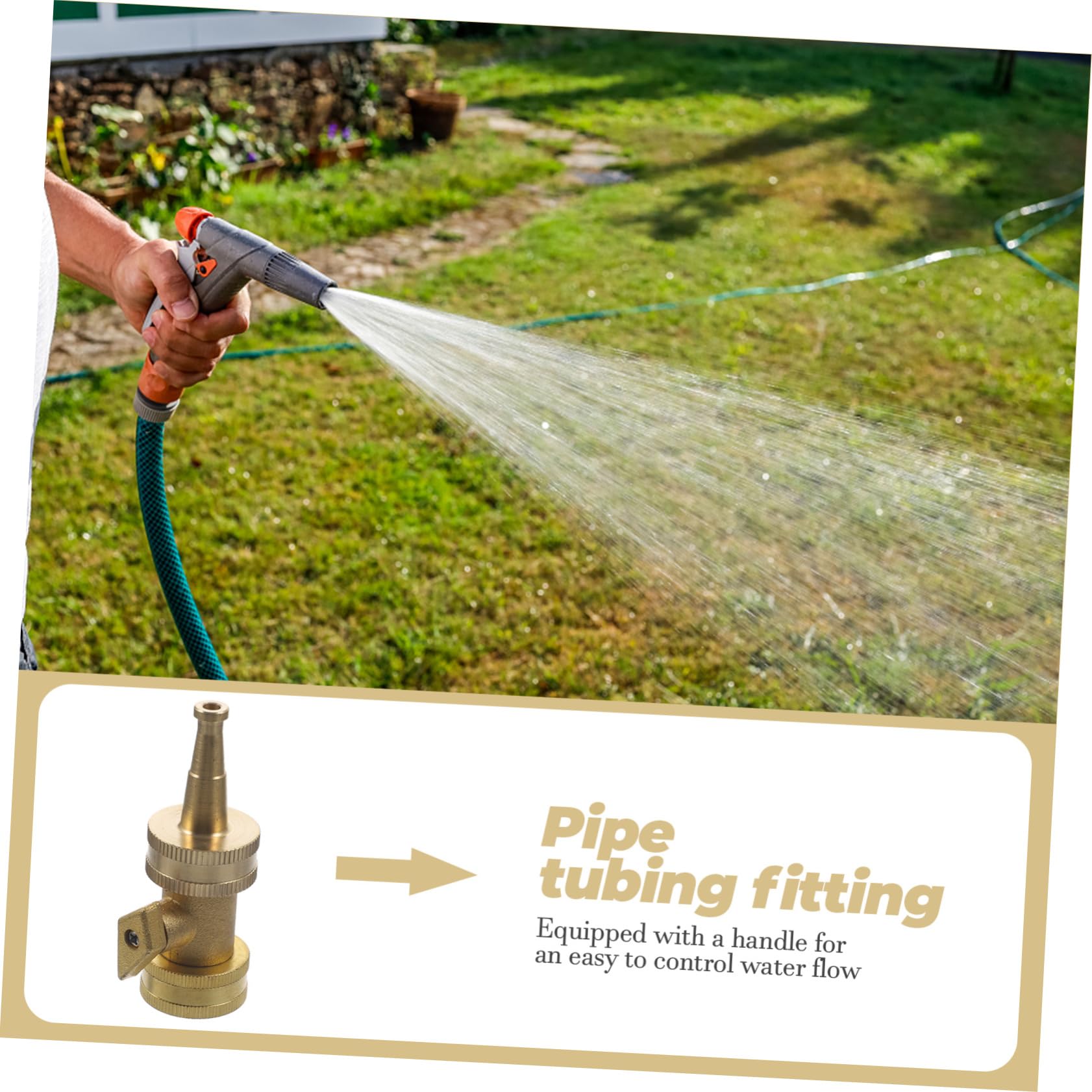 BESPORTBLE 2 Ensembles tuyau d' arrosage extensible arrosage tuyau d'arrosage tuyau d’arrosage garden hose vannes d'eau Buse vannes filetées coupleur de raccord de tube laiton Golden