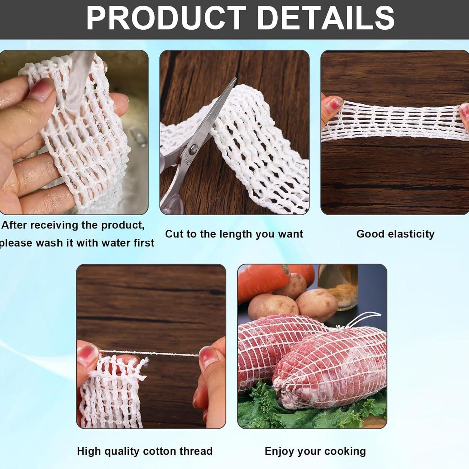 Applicatore Per Rete Da Affumicatura AlcoFermBrew + Rete Per Carne 150/36mm X 10m - Per Salumi E Arrotolati Di Carne