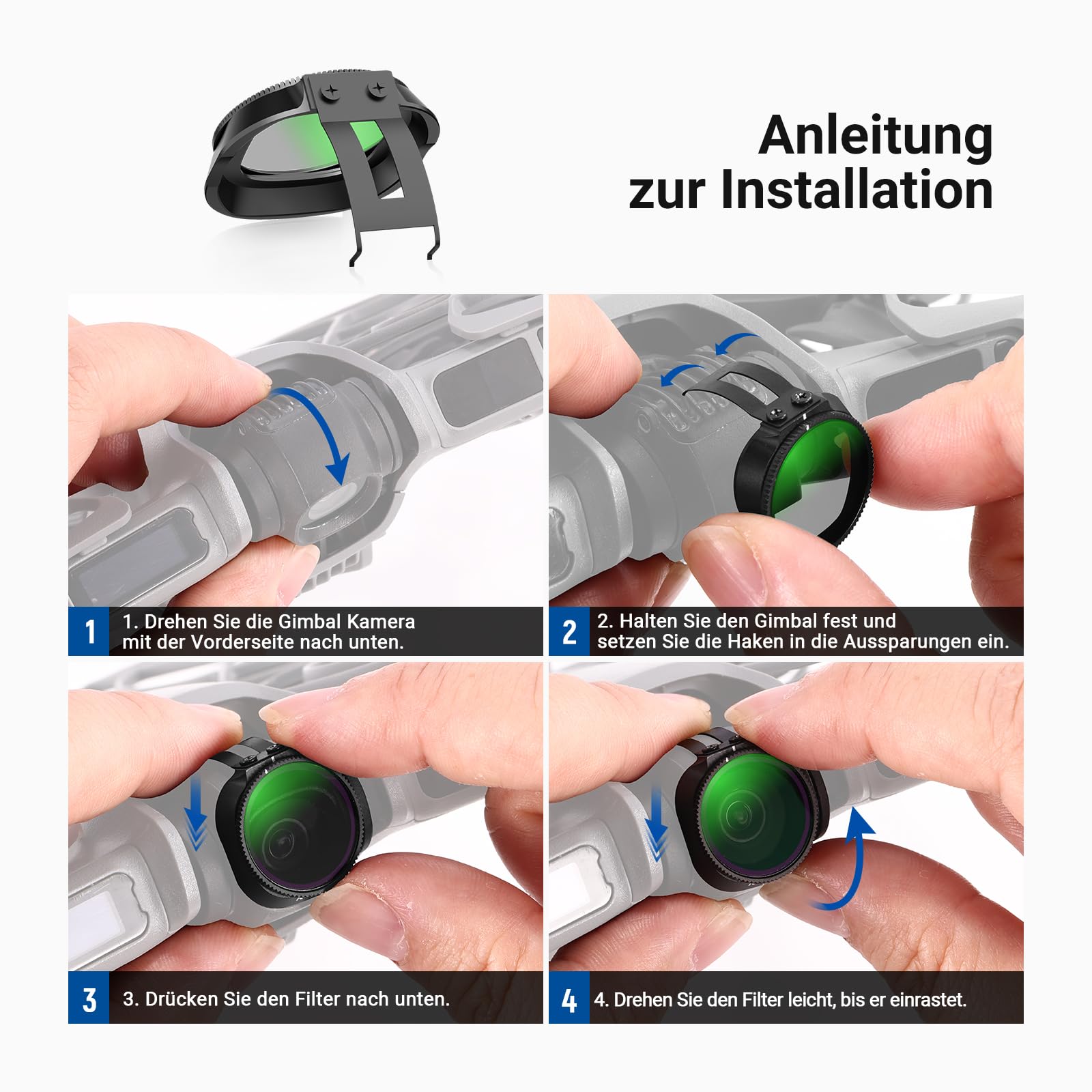 NEEWER UV + CPL + ND Filter Set kompatibel mit DJI NEO 2 nur, 6er Pack Snap On Zubehör Kit für Drohnen Kameraobjektive, Graufilter (ND8/16/32/64) zirkularer Polarisationsfilter Polfilter, FL-N71