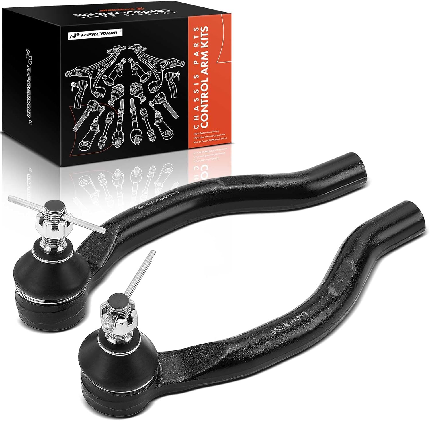 A-Premium 2 x Front Outer Tie Rod Ends, Compatible with Honda Civic 2012-2015, Acura ILX 2013-2022