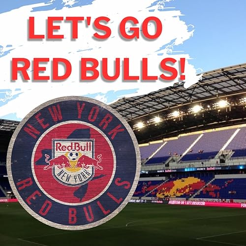 Miniatura 9 de Fan Creations - Letrero de madera de New York Red Bulls FC MLS - Decoración de pared redonda de 12 pulgadas, muestra tu espíritu RBNY y decora tu