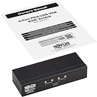 Vista 6 de Tripp Lite Conmutador KVM de 4 puertos VGA con puerto USB o PS/2 para teclado, mouse, PC de escritorio, 4 computadoras 1 monitor, Plug and Play