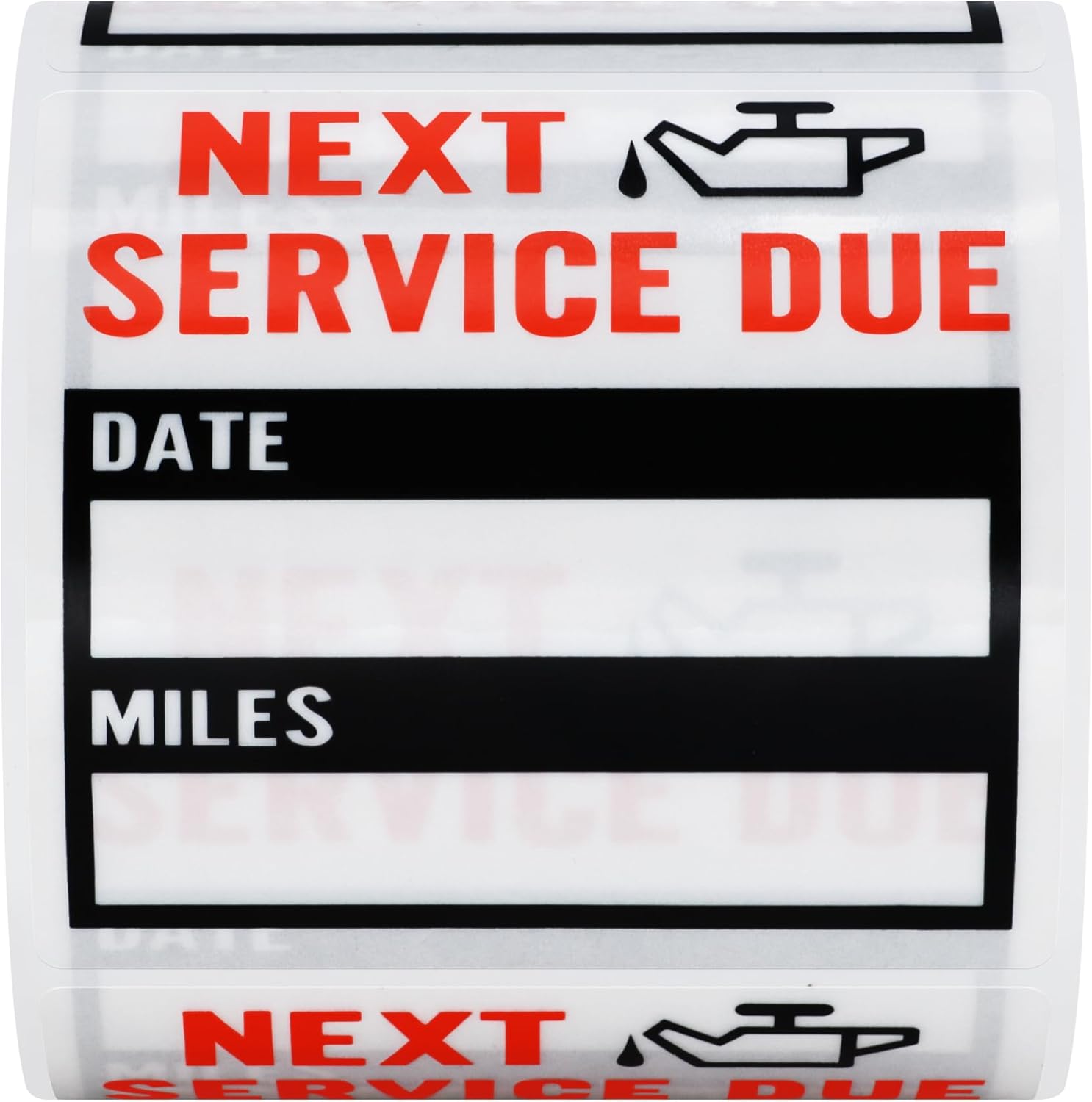 HYBSK 200pcs Transparent Oil Change/Service Reminder Stickers 2"x2" Premium Quality Clear PET Oil Change Stickers (Black) thumbnail