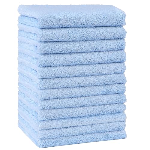 Miniatura 8 de HOMEXCEL Paquete de 12 paños para bebé, toalla de baño de microfibra de forro polar coral para bebé, 7 x 9 pulgadas, extra absorbente y suave, paño
