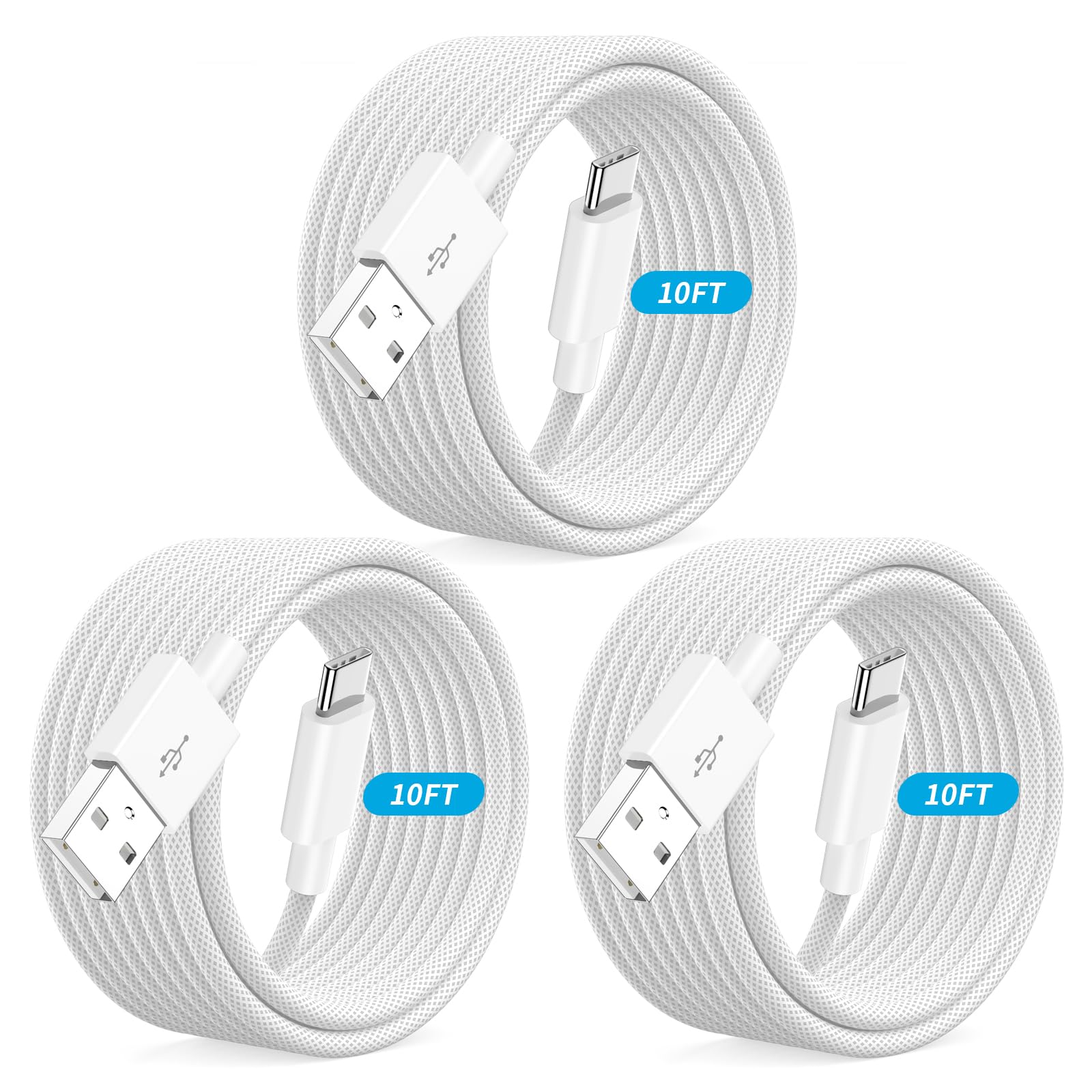 [Apple MFi Certified] Car Carplay Cable for iPhone 16 15,3Pack 10Ft USB A to USB C Fast Car Charger Nylon Braid Data Sync Cord for iPhone 16/16 Plus/16 Pro/16 Pro Max/15/15 Plus/15Pro/15 Pro Max iPad