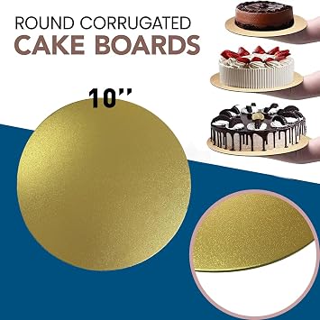 4 Pack Cake Boards Golden Round Cake Circles