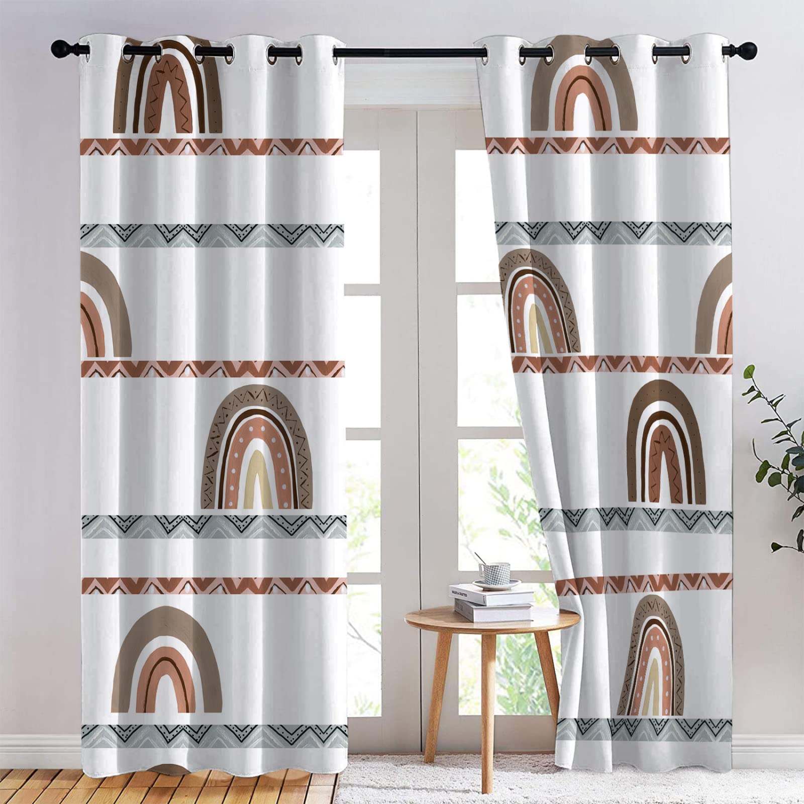 Tende Oscuranti Arcobaleno Sfumate Con Stelle Laser - Camera Da Letto E Soggiorno - Rosa E Viola, 132x183 Cm