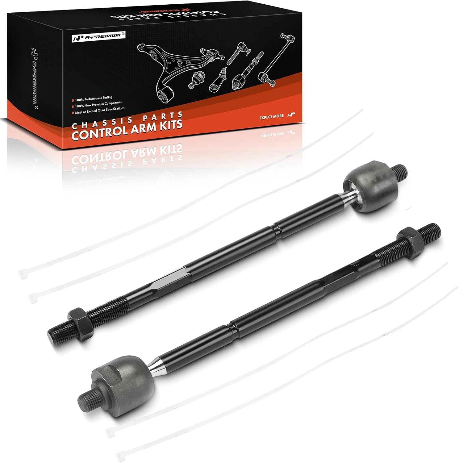 A-Premium 2 x Front Inner Tie Rod Ends, Compatible with Jeep Renegade 2015-2023 & Fiat 500X 2016-2018