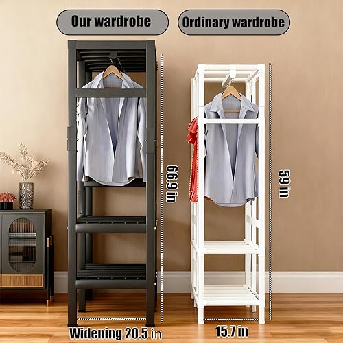 Miniatura 5 de Armario independiente resistente con puerta magnética, armarios metálicos portátiles, organizadores plegables y almacenamiento, para dormitorios,