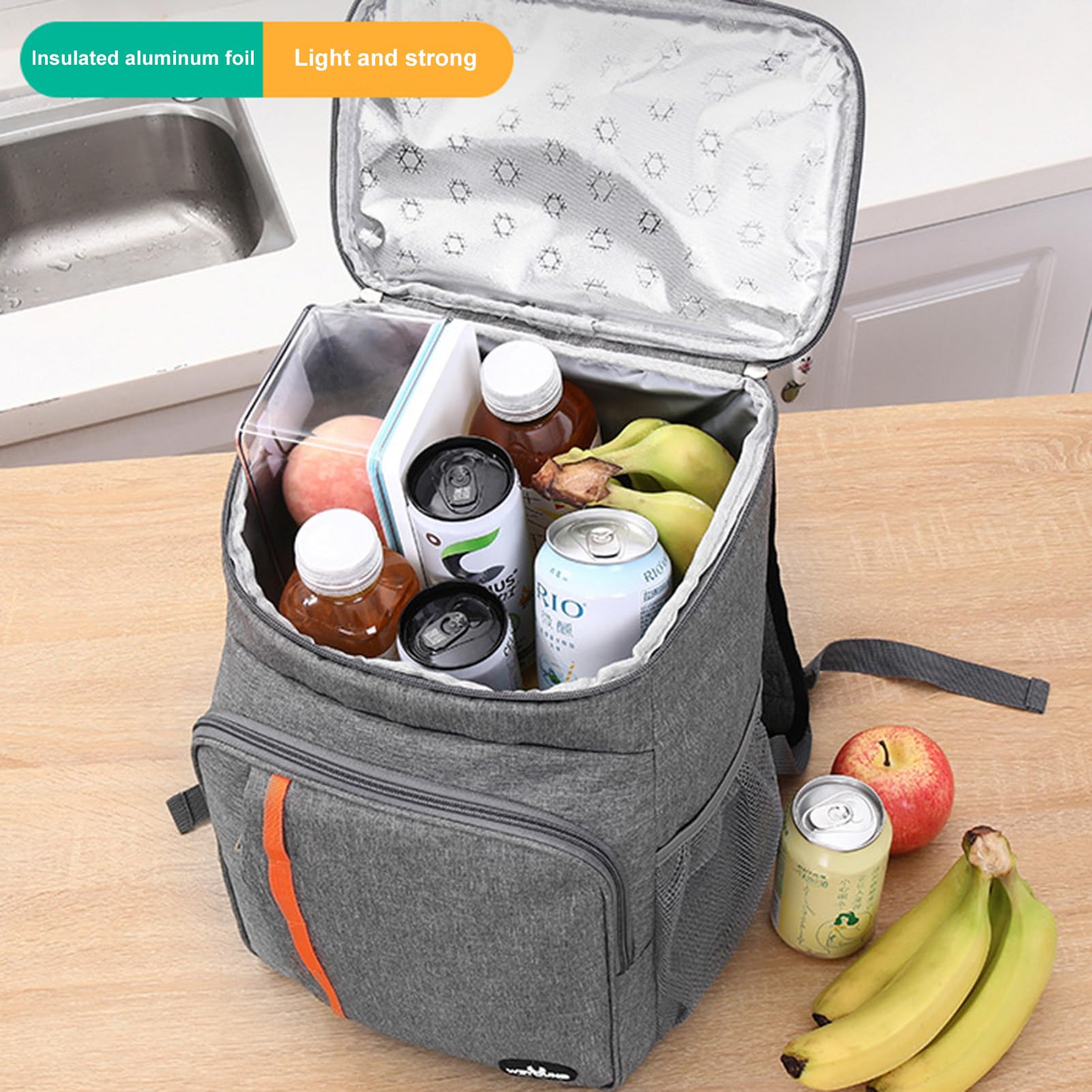 Mochila Aislada - Térmica De 18 litros, Aislante A Prueba De Fugas Multifuncional | Blsa De Almacenamiento Portátil para Picnic Al Aire Libre, Refrigerador para Viajes, Camping, Senderism