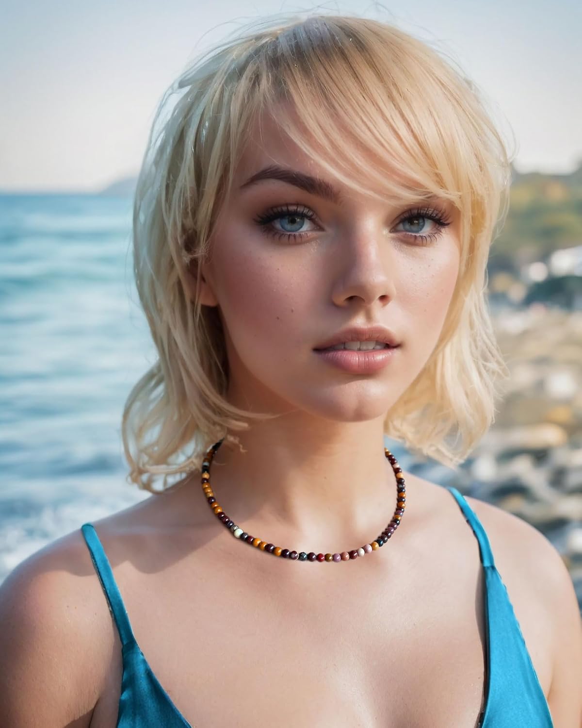 Simple Choker Necklace for Women Real Stone and Crystals Necklaces 4mm Beaded Choker Jewelry Meditation Gift for Women (16"+2") - Image 2