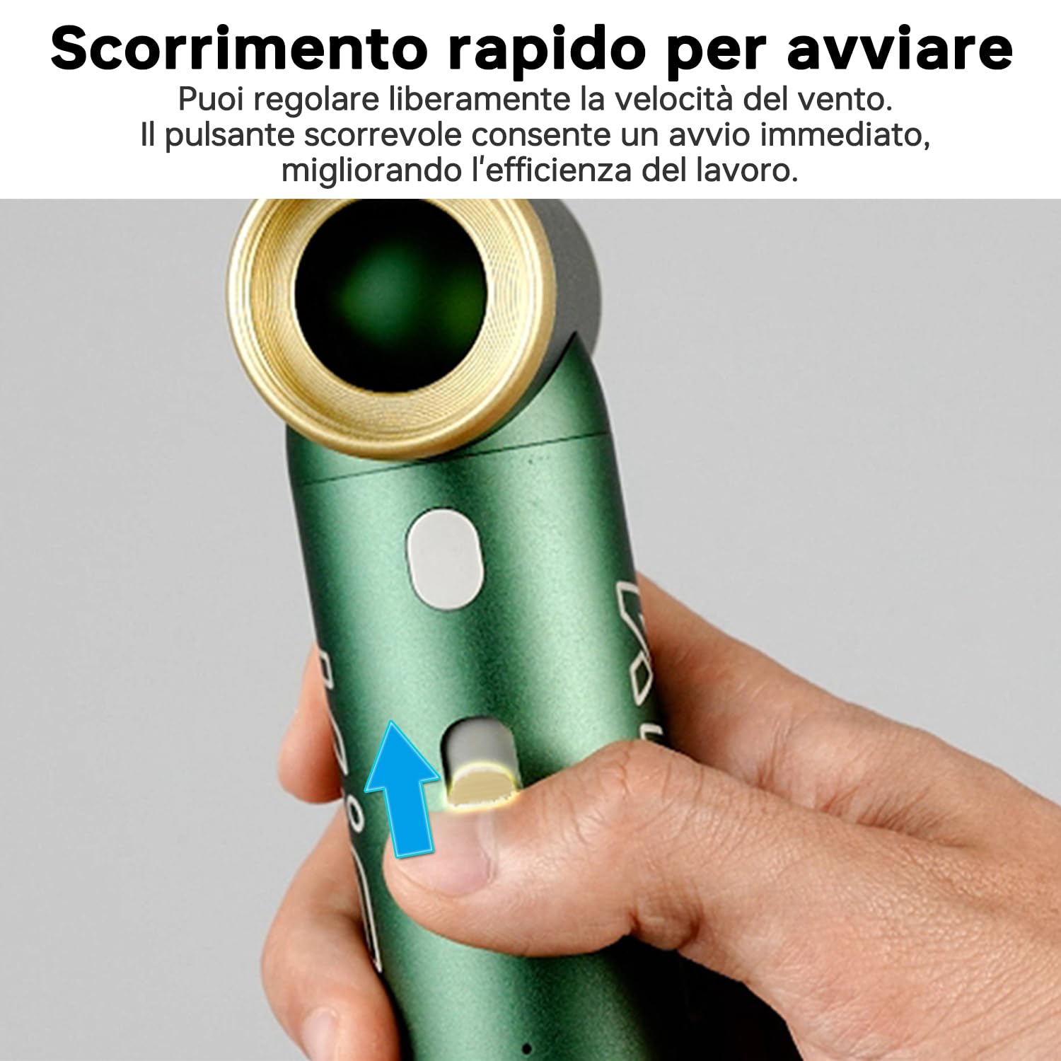 Kica JetFan 2S Aria Compressa Elettrico Air Duster,Spray Aria compressa da 117000RPM con Batteria da 1100mAh,Mini Soffiatore a Velocità Libera, per Tastiera,Pulizia PC,Pulizia della Casa,Verde