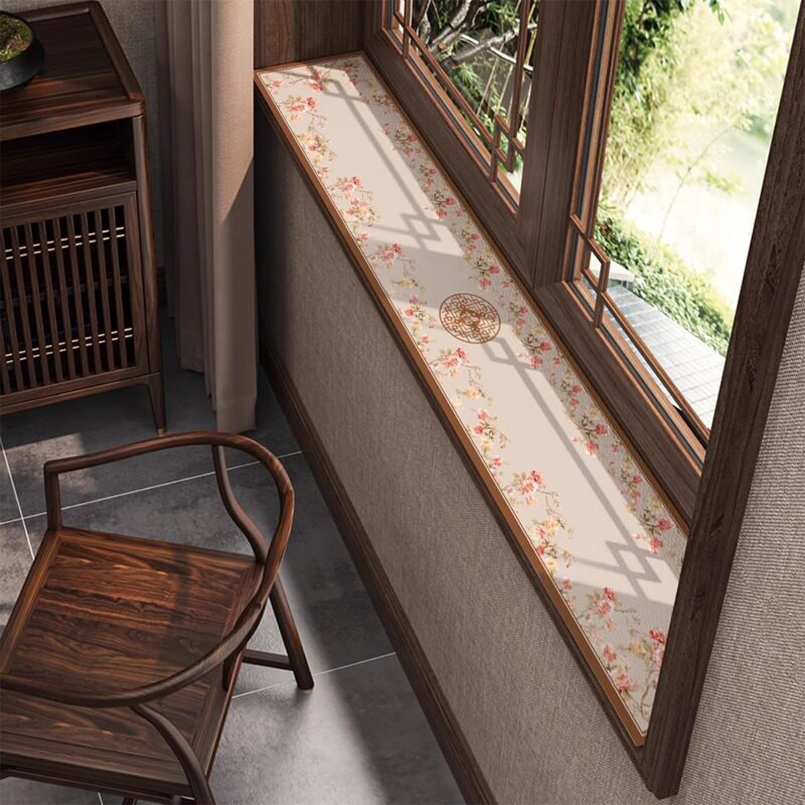 GBPLDMAQ Elegant Window Seat Cushion, Skin Friendly Bay Window Cushion, Cuttable Nonslip, All Seasons for Bedroom Living(Pink,60x60cm/24x24in)