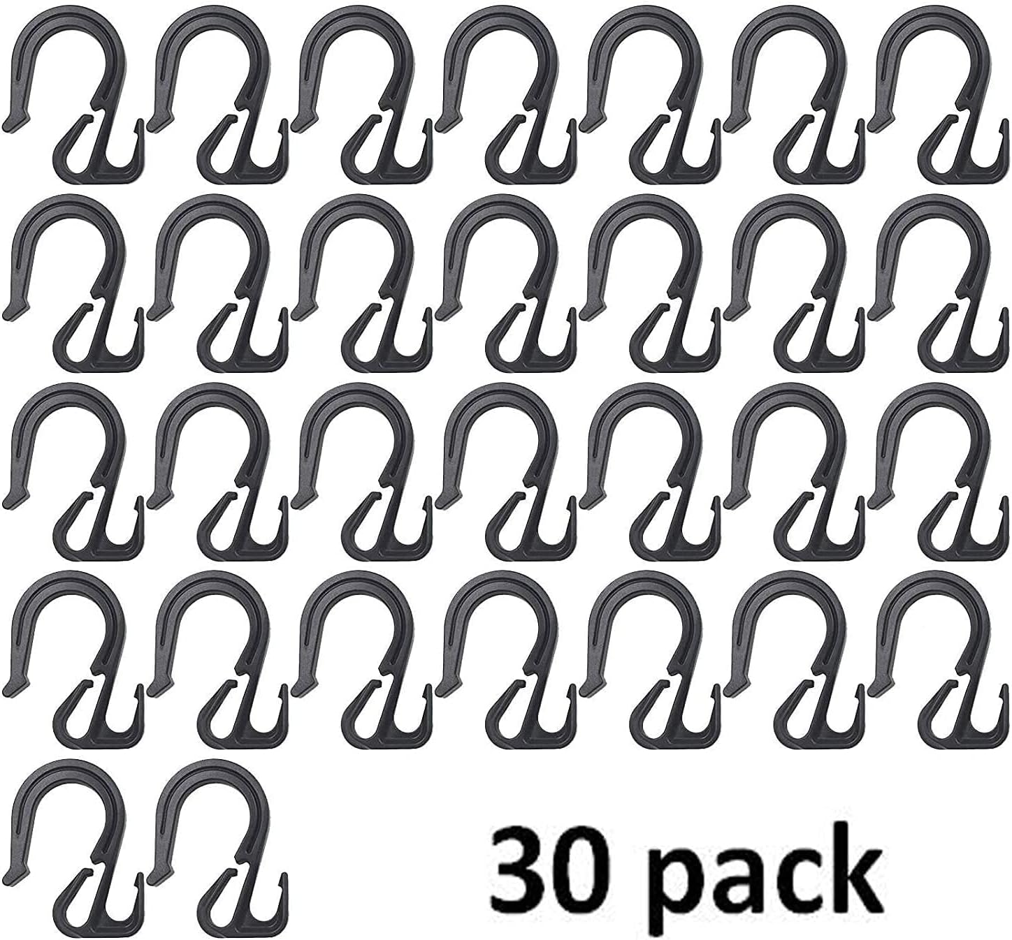 Pack of 30 Nylon Shock Cord Bungee Rope Hooks,Bungee Cord Cargo Net Hook to Make Your Own Bungee Cords for Kayak,Boat,Motorcycle,SUV,Truck Bed Car Rear Cargo Storage Organizer Net