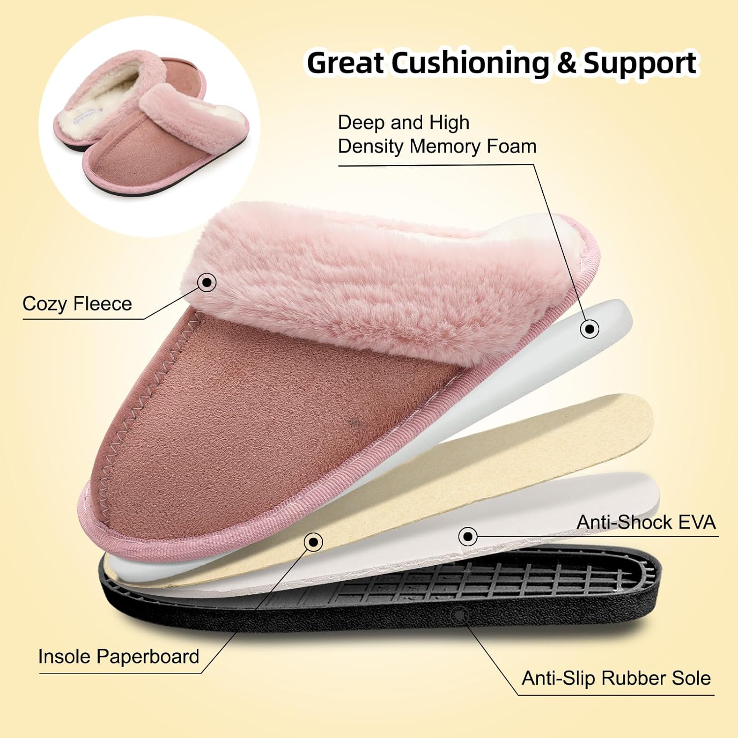 Besroad Kids Slippers Girls Boys Fuzzy House Slippers Warm Memory Foam House Shoes Soft Plush Bedroom Slippers Slides Indoor Outdoor - Image 6