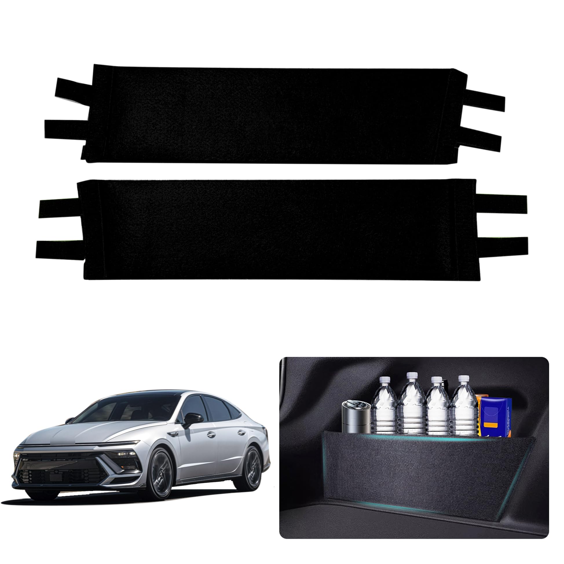 Frencstr Rear Trunk Organizer Side Divider Sticker fit for 2020-2025 Hyundai Sonata Trunk Side Storage Baffle Partition Board for Hyundai Sonata Accessories 2PCS