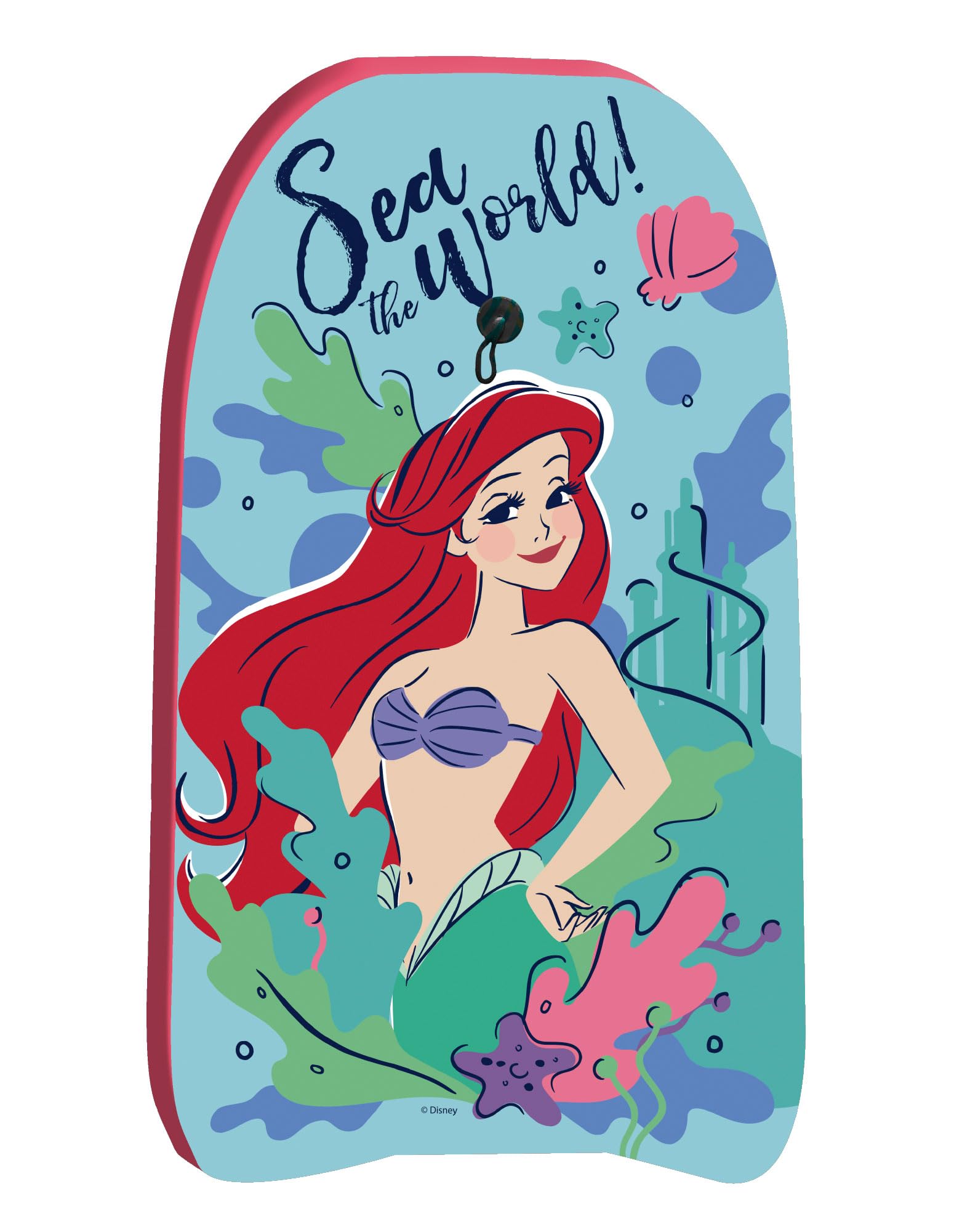 Arditex Großes Schwimmbrett Arielle die Disney, 80 x 46 x 5 cm, mit Seil, Sicherheitsgurt, leichter EPS-Schaumstoff, ideal für Wellen und Wasserspiele, Türkis