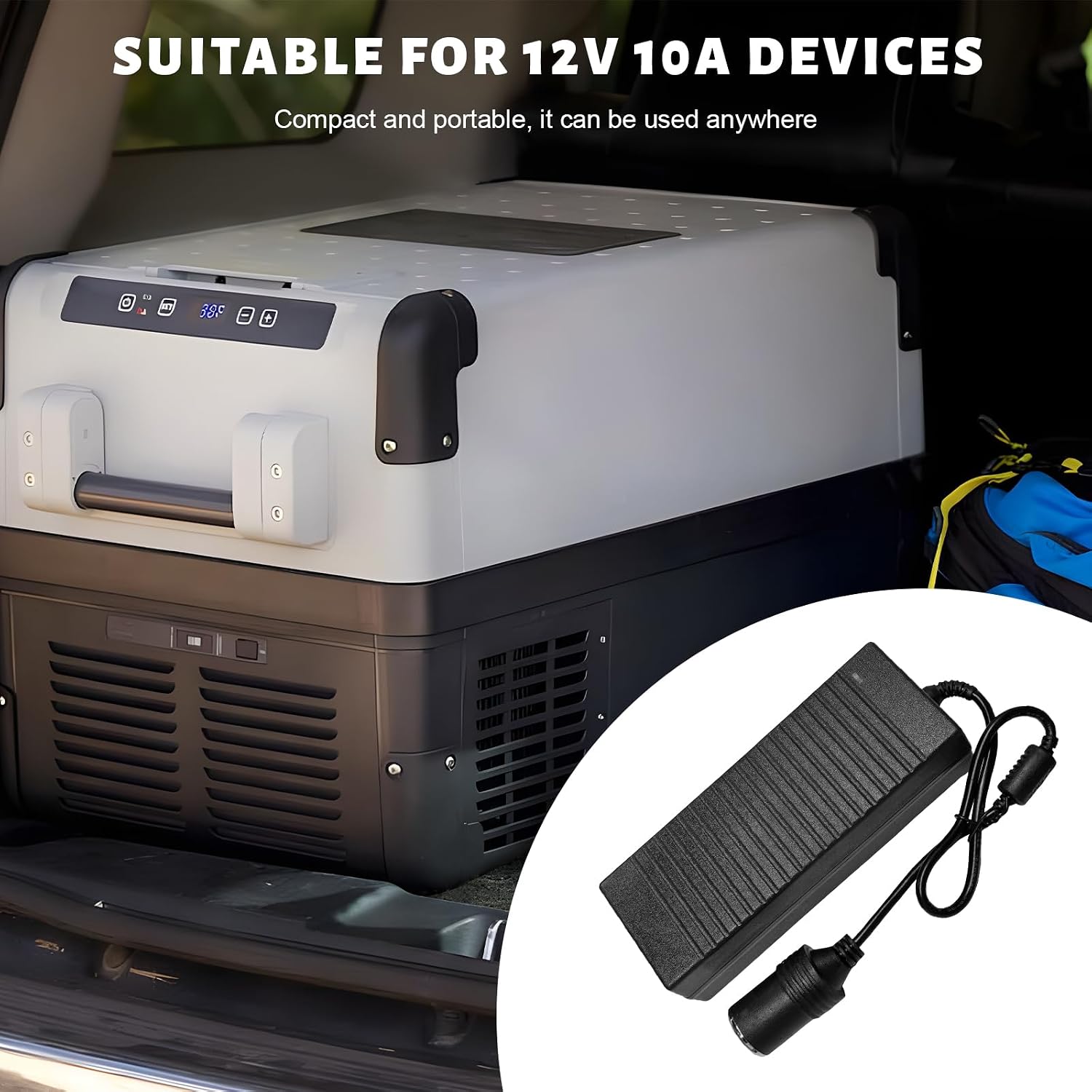 10A 120W AC to DC Converter, 110-240V to 12V Transformer Wall Plug Outlet Female Socket Converter, Heavy Duty AC/DC Power Adapter for Tire Inflator Refrigerator Cooler