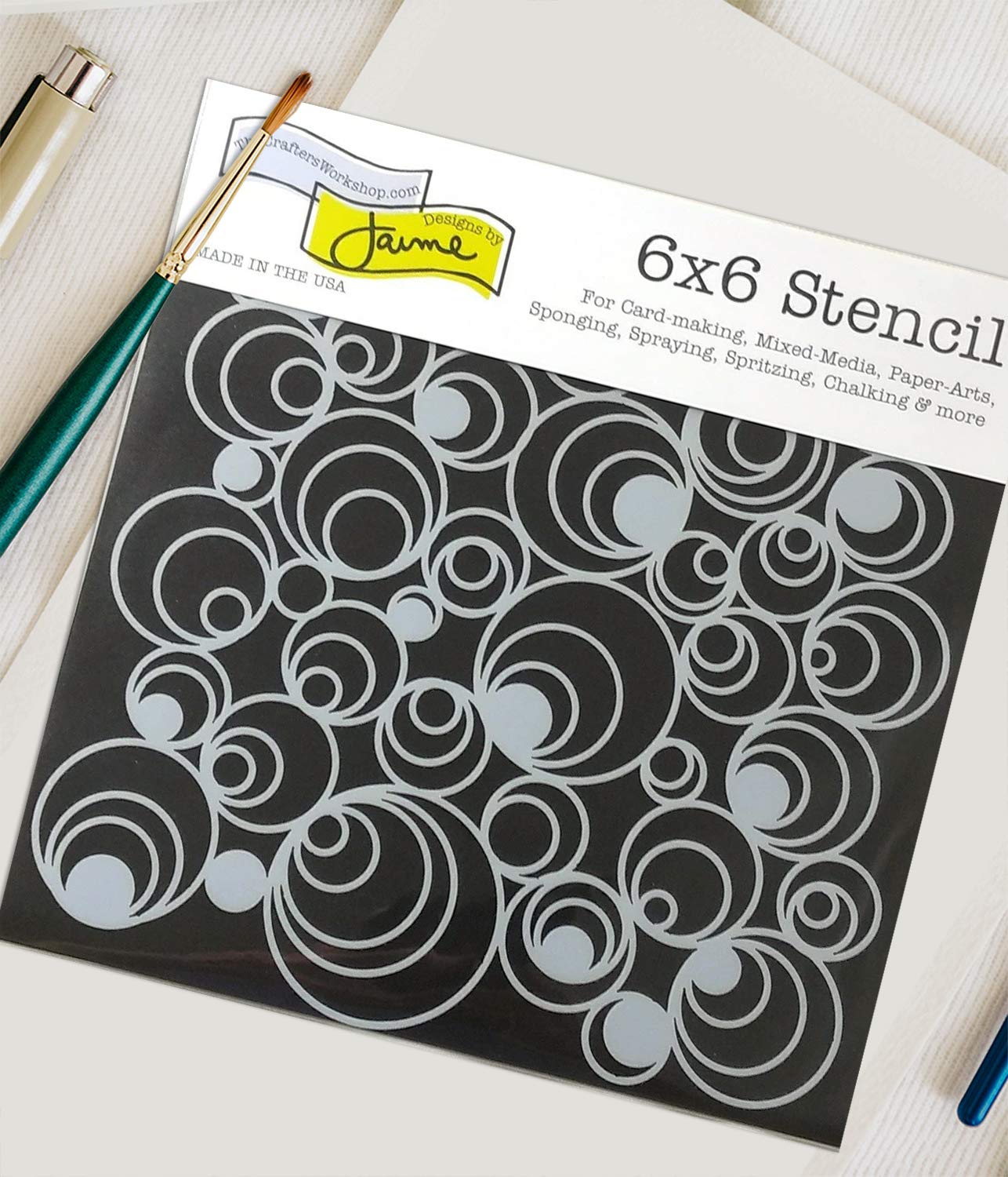 Crafter's Workshop 6x6 Inch 'Mod Spirals' Stencil Template For Mixed Media & Scrapbooking