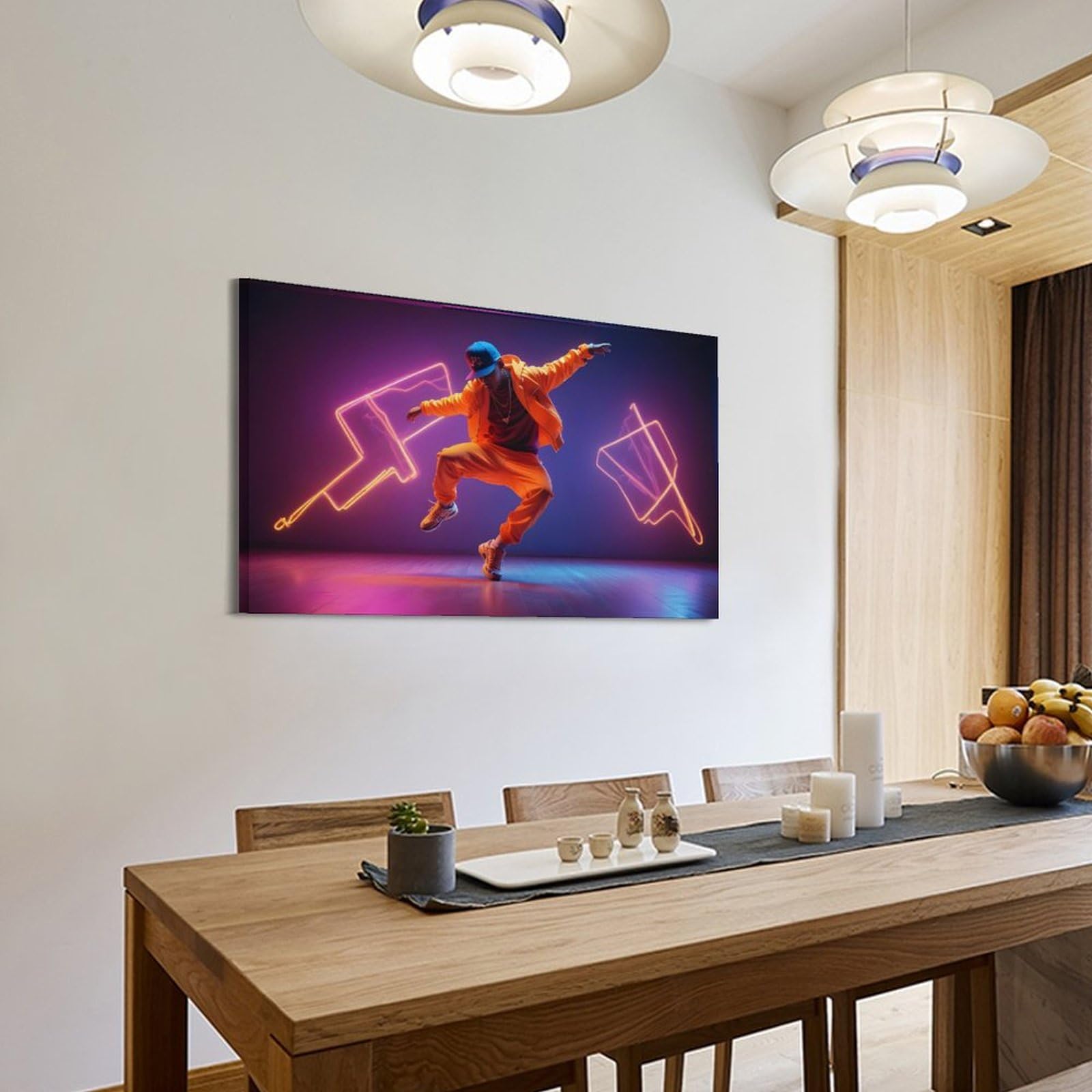 ZLQYHW Stampa artistica su tela, motivo: hiphop dance, motivo: uomo appassionato, per camera da letto, 60 x 90 cm