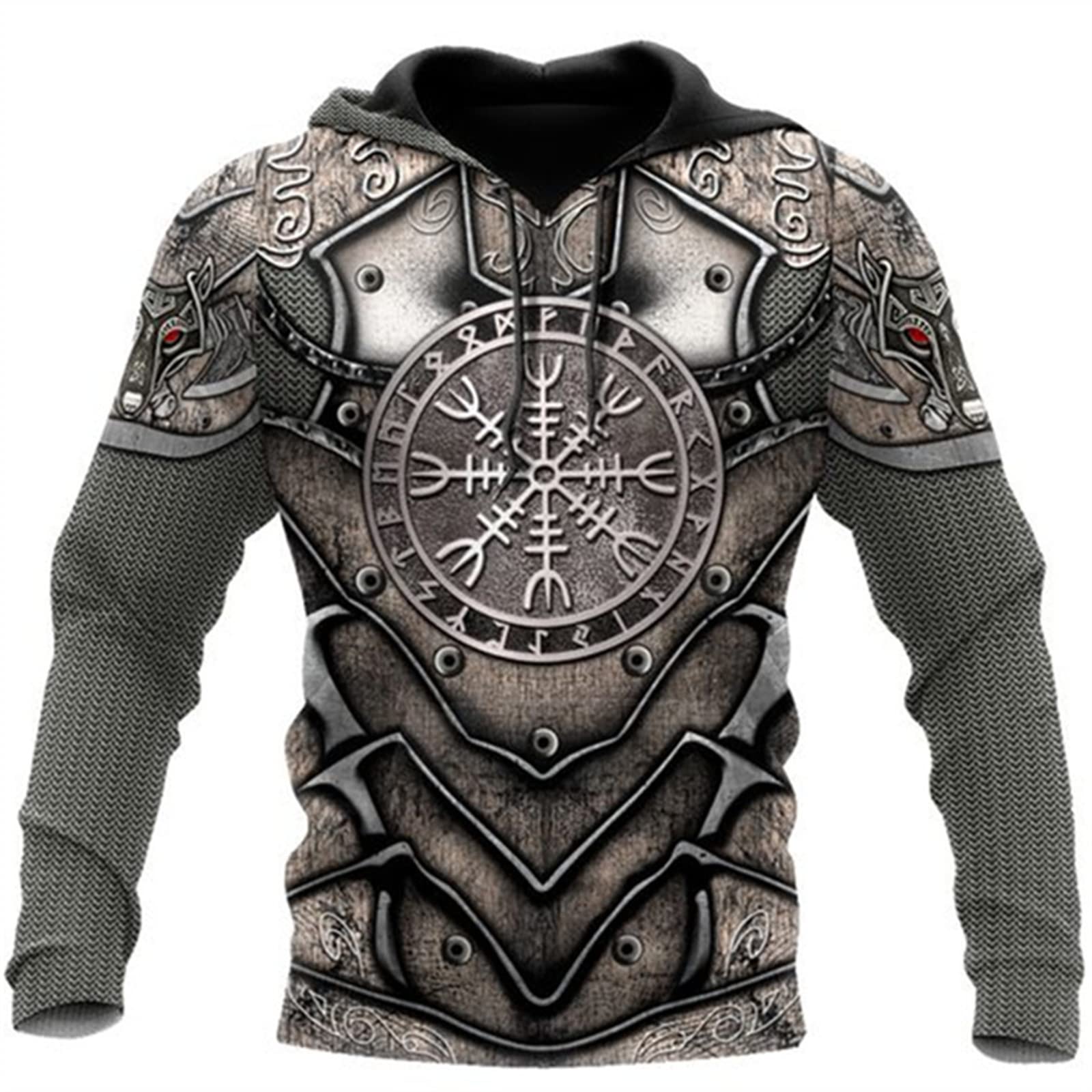Keephen Men's # 20 Viking Hoodie Fashion Viking Tattoo 3D Printed Pullover Long Sleeve Sweatshirt Jacket Tops Streetwear