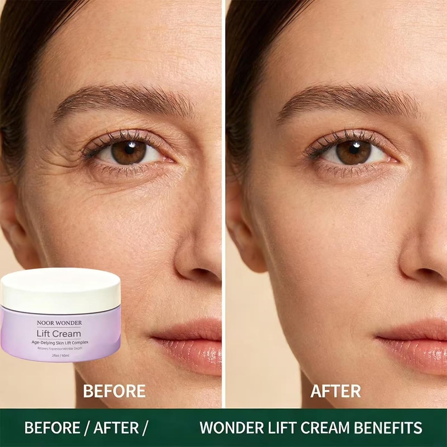 2026 New Wonder Lift Cream-for Women, Instant Face Lift Cream, Advanced Anti-Wrinkle Firming Cream with Natural Anti-Aging Ingredients for All Skin Types - 60ML (2 Boxes)