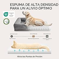 Vista 3 de Bedsure Cama ortopédica XL para perros extragrandes, cama lavable para perros y gatos, impermeable, cómodo sofá para perros con funda extraíble