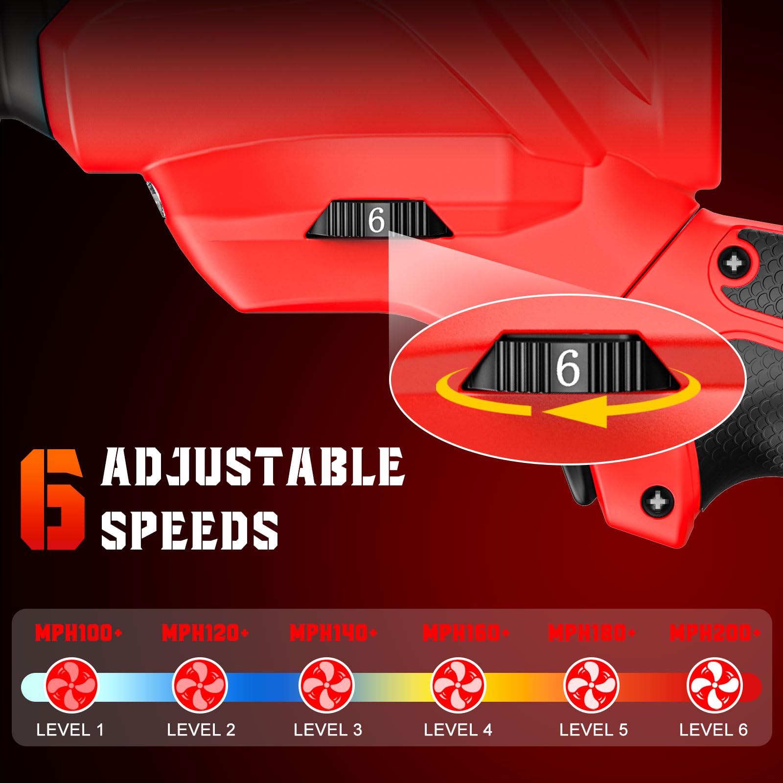 Souffleur à feuilles sans fil pour Milwaukee 18 V (sans batterie), souffleur d'air turbo portatif à 6 vitesses avec tête rotative à 180° et affichage de la puissance, mini souffleur portable pour