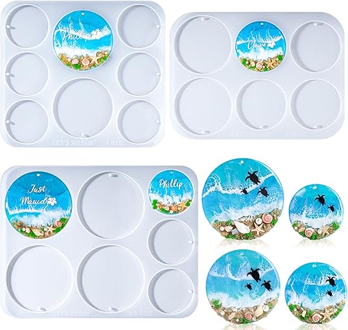 Miniatura 15 de LET'S RESIN Moldes de resina para etiquetas de mascotas, moldes de silicona para perros y gatos, para resina epoxi y resina UV de 2 pulgadas y 1.7