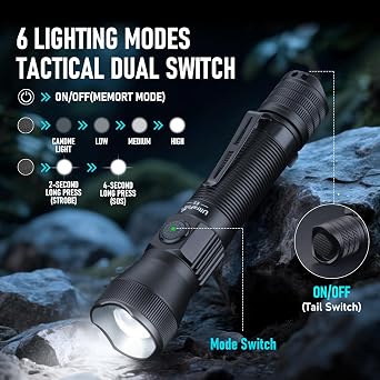 ULTRAFIRE E5 Rechargeable Tactical Flashlight with Holster for Police