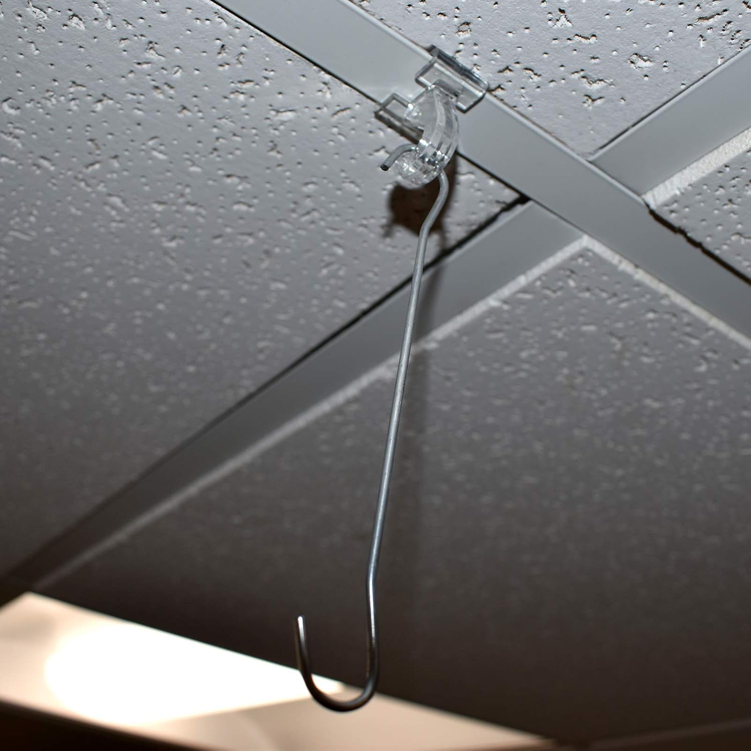 Clear Plastic Drop Ceiling Hooks with Hinge - One Piece Grid Ceiling Hangers - 30 Pieces