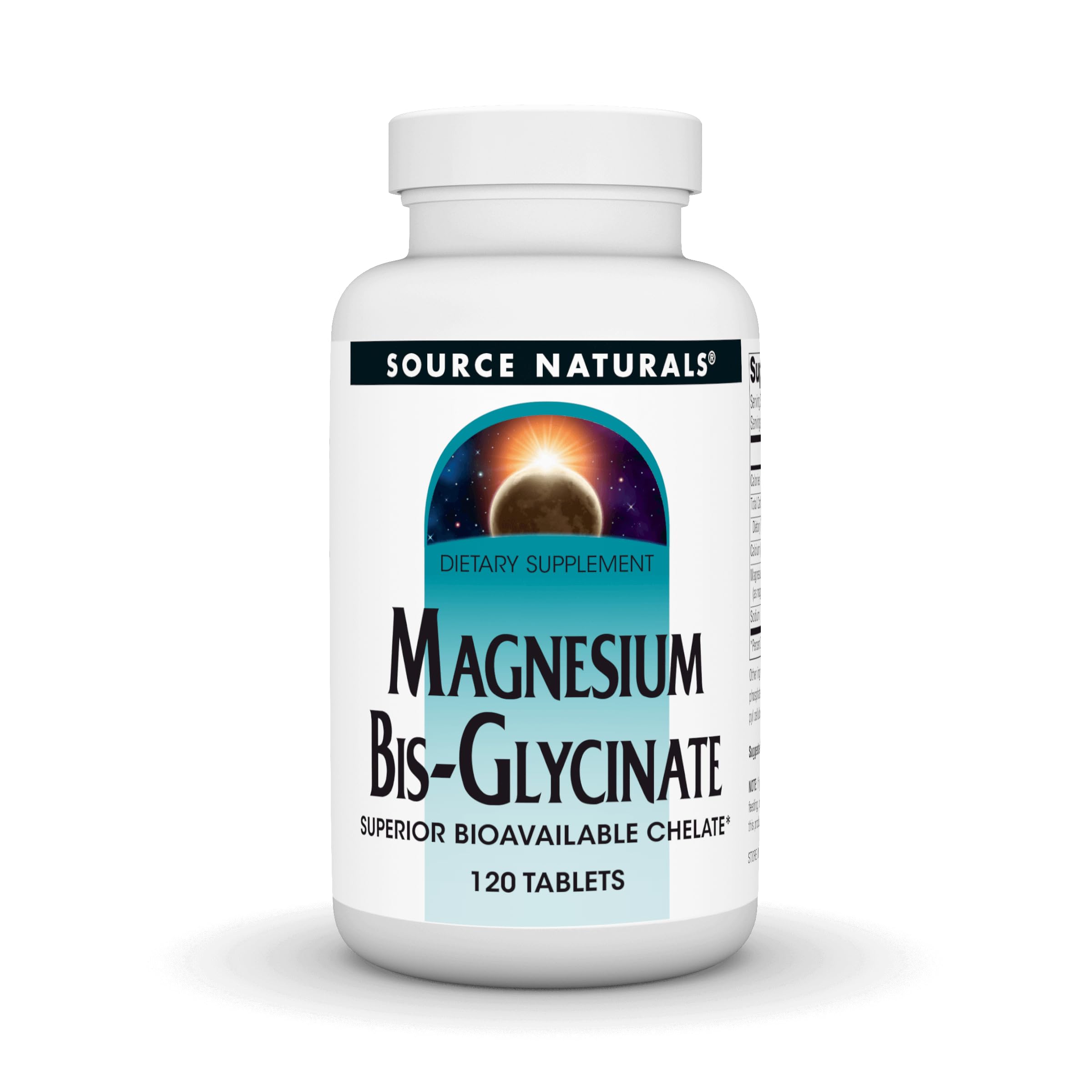 Source Naturals, Magnesium Bis-Glycinate - 120 Tablets 1 120 Count (Pack of 1)