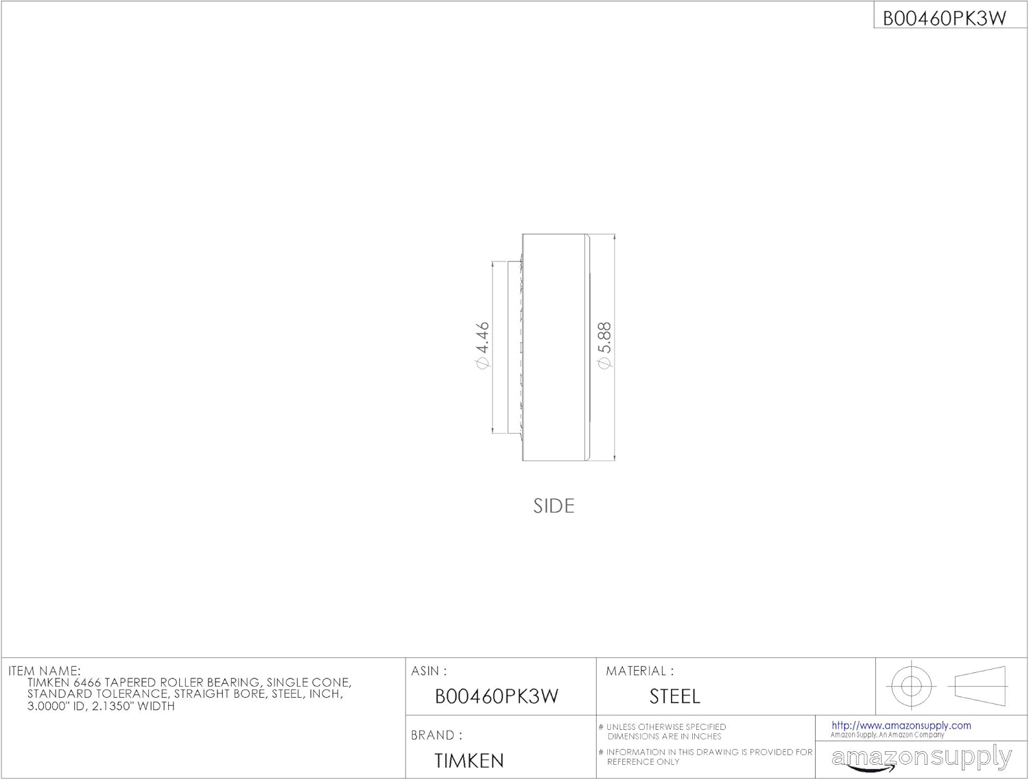 Timken Tapered Roller Bearing Cone - 6466