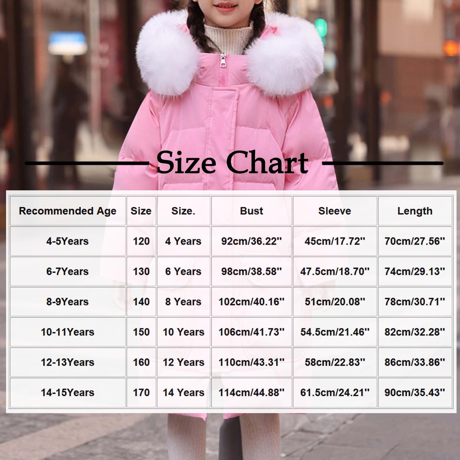 Chaqueta larga acolchada para niñas con capucha de piel sintética para invierno, resistente al viento, con capucha, estilo casual, para exteriores, cortavientos, longitud media, para