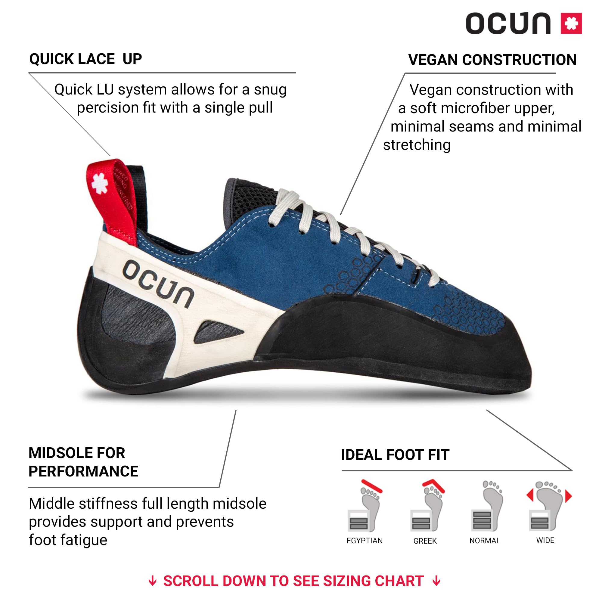 Ocun Advancer QC and Advancer LU Boulder Shoe I Rock Climbing Shoe para escaladores avanzados