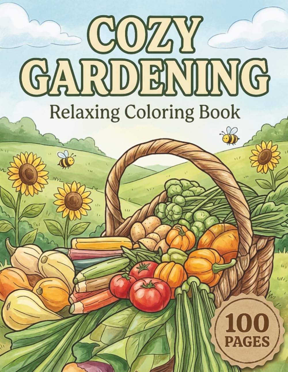 Cozy Gardening: Relaxing Coloring Book for Adults and Teens with 100 Pages featuring Cute Garden Gnomes, Beautiful Floral Patterns, and Fun Gardening Scenes for Stress Relief (The Cozy Collection)