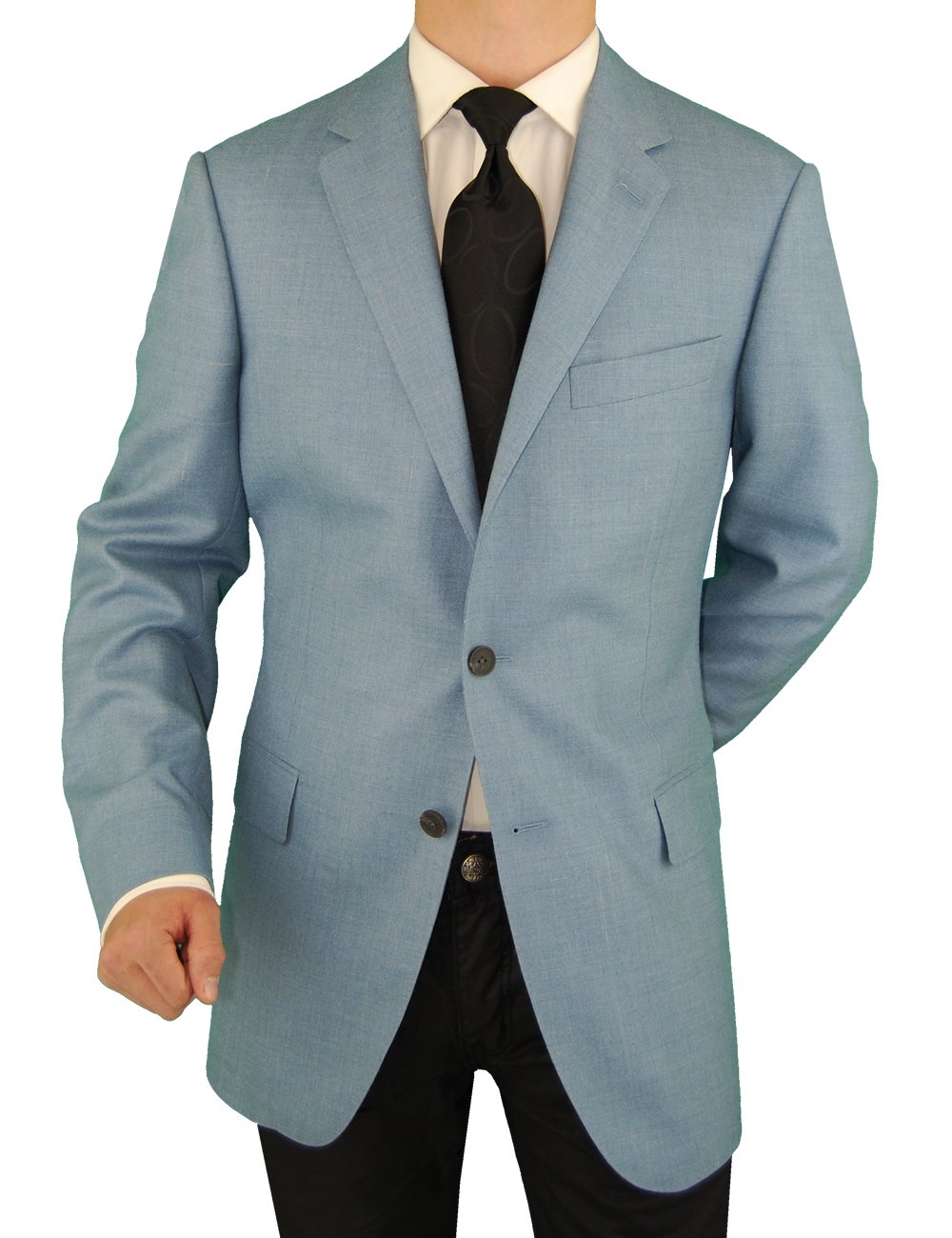 Darya Trading Platinum Men's 2 Button Wool Silk Blazer Luxury Jacket Sport Coat