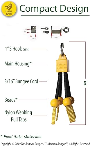Miniatura 5 de Banana Bungee Colgador de plátano original - Gancho y soporte para plátano debajo del gabinete, fabricado en Estados Unidos
