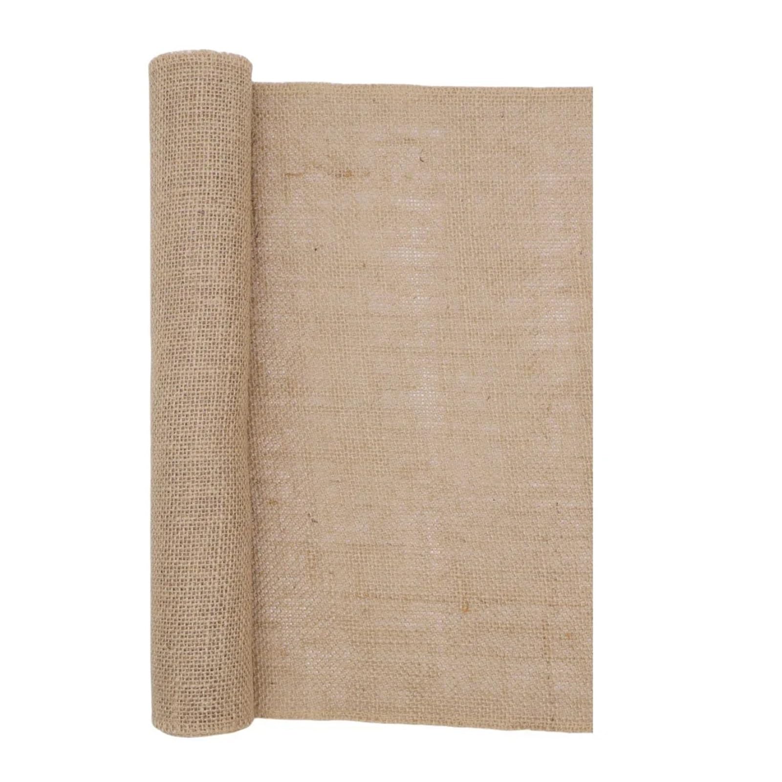2M 12cm-35cm Natural Burlap Jute Ribbon Fabric Roll Wedding Rustic Gift Wrap Presents Table Home Decor for Crafting Decorating Wrapping(35cm)