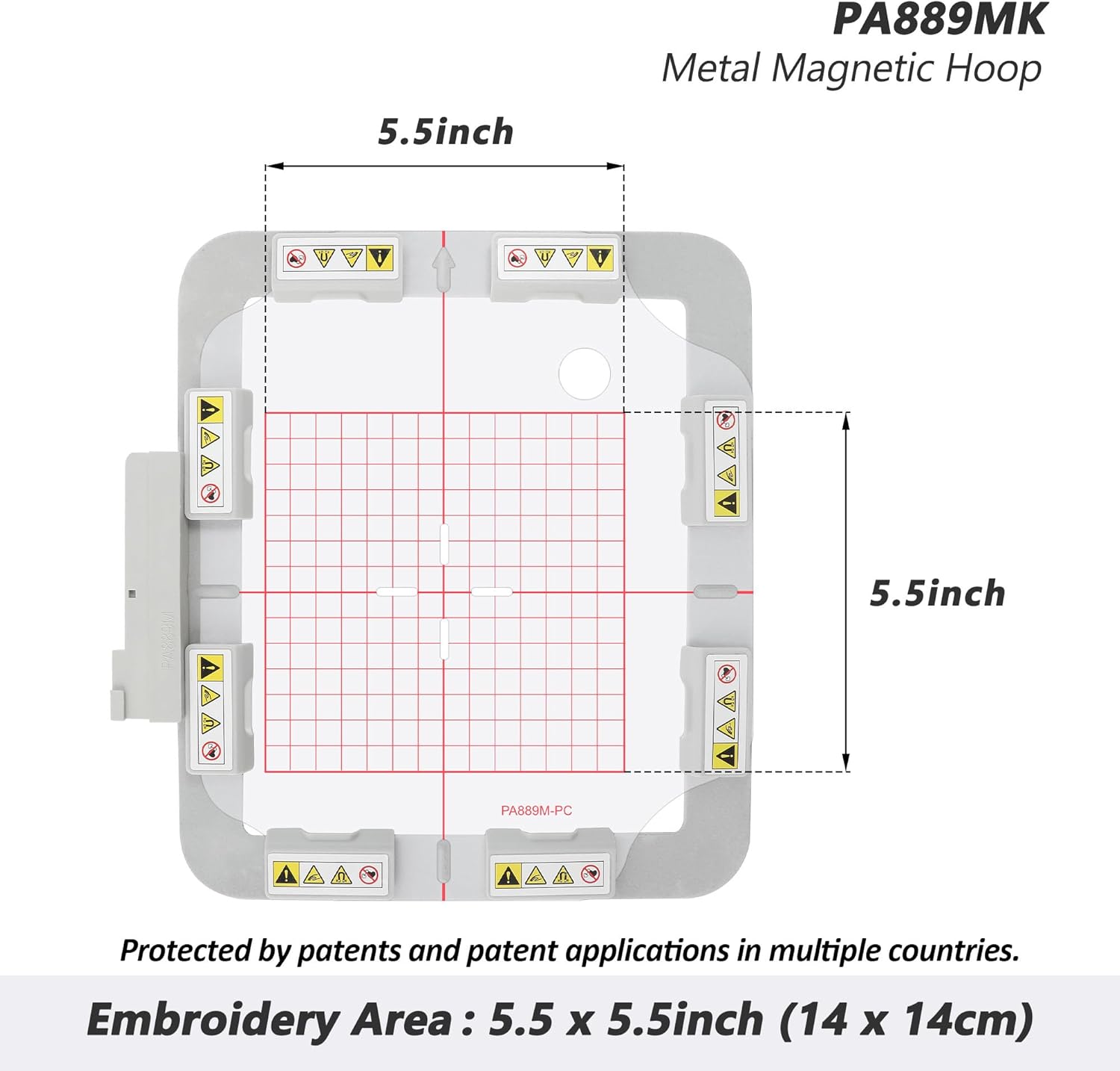 Sew Tech Magnetic Embroidery Hoop for Husqvarna Viking Designer Epic 2 Diamond Deluxe Royale Ruby Topaz 50 40 30 25 20 Pfaff Creative Sensation Vision Machine, 6”x6“ Mighty Snap Magnet Frame
