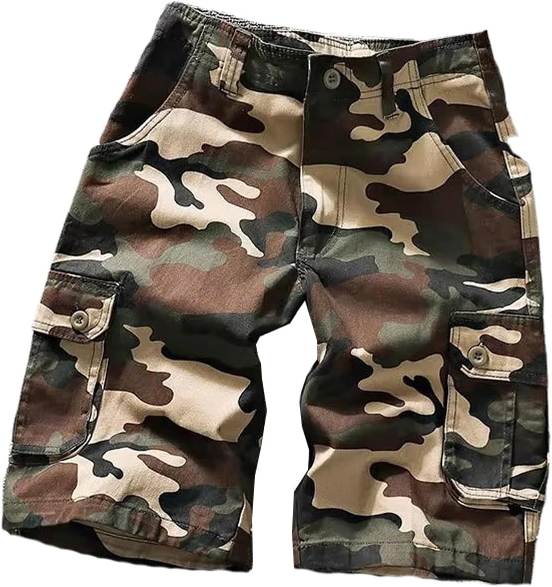 Men's Tactical Shorts Summer Outdoor Overalls Loose Casual Sweatpants Knee Length Cotton Pants