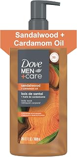 Dove Men+Care Sandalwood & Cardamom Oil Body Wash for Men - Plant-Based Moisturizing Formula, 26oz Pump