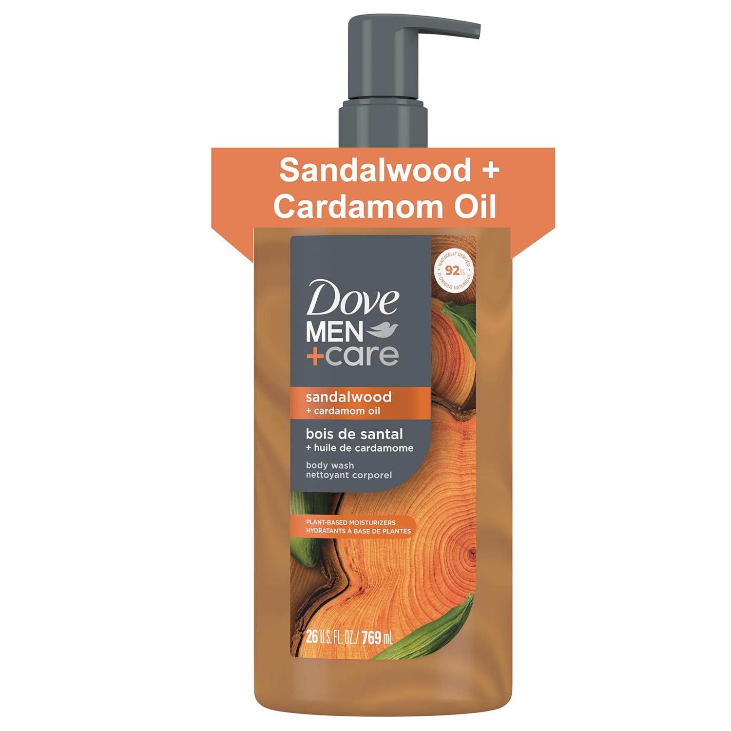 DOVE MEN + CARE Body Wash Sandalwood & Cardamom Oil Plant-Based Moisturizing Body Wash for Men, 26oz DOVE MEN + CARE Body Wash Sandalwood & Cardamom Oil Plant-Based Moisturizing Body Wash for Men, 26oz