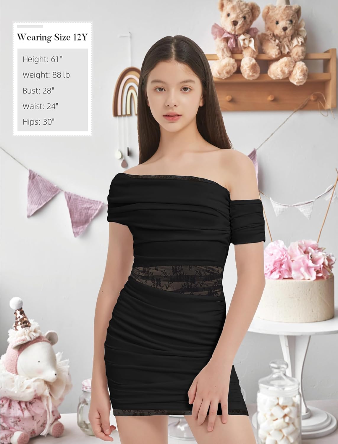 EXARUS Girls Bodycon Dress Ruched Teen Long Sleeve/Off Shoulder/One Shoulder Mini Short Formal Prom Party Dance Dresses - Image 3