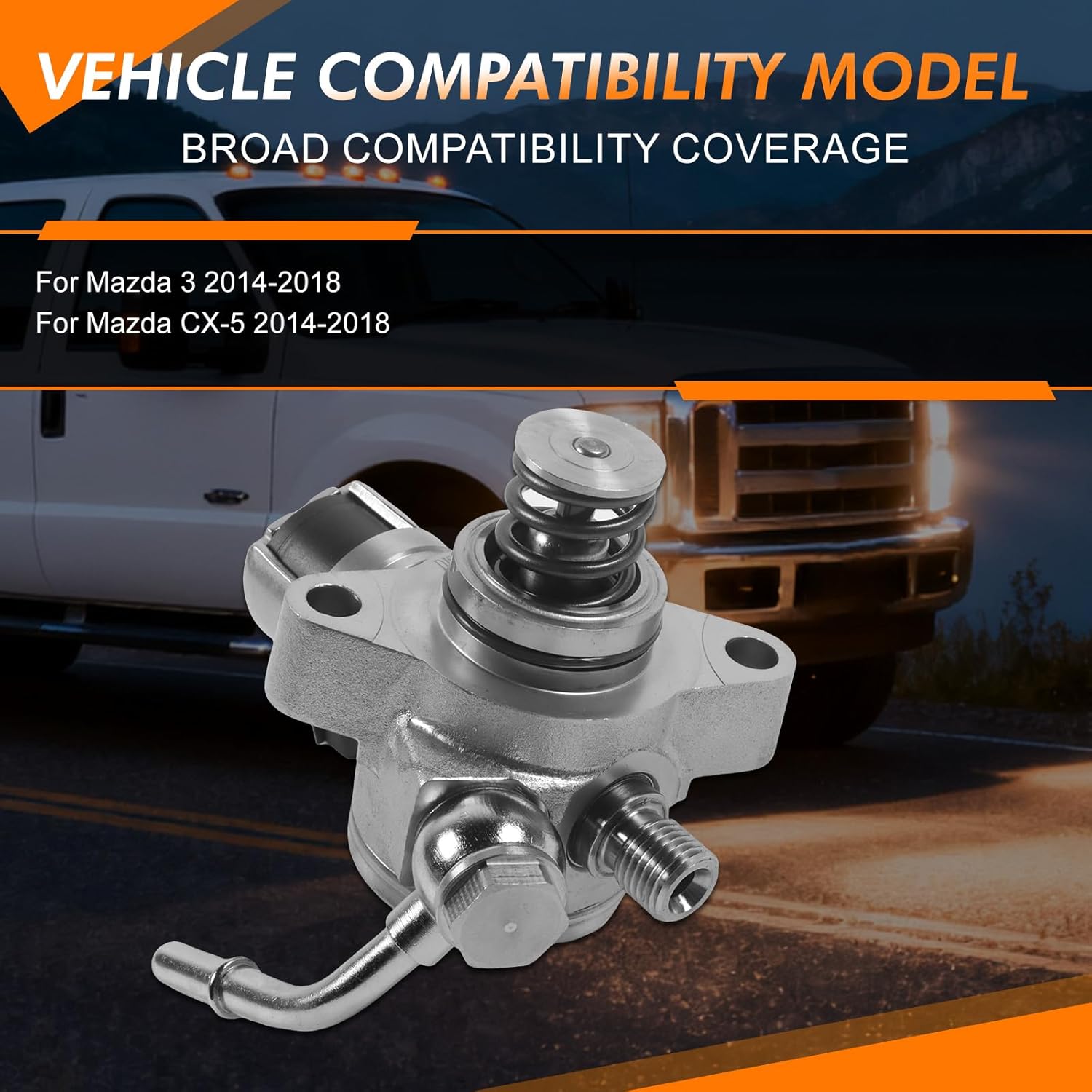 PE19-20-3F0 High Pressure Fuel Pump Compatible with Mazda 3 CX-5 2014-2018 2.0L 2.5L M6 2014-2017 2.5L Interchange #PE01203F0B PE01203F0C PE01203F0D PE01203F0E PE01203F0F